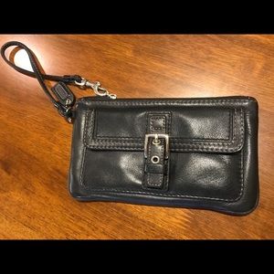 Black Leather Coach Wristlet